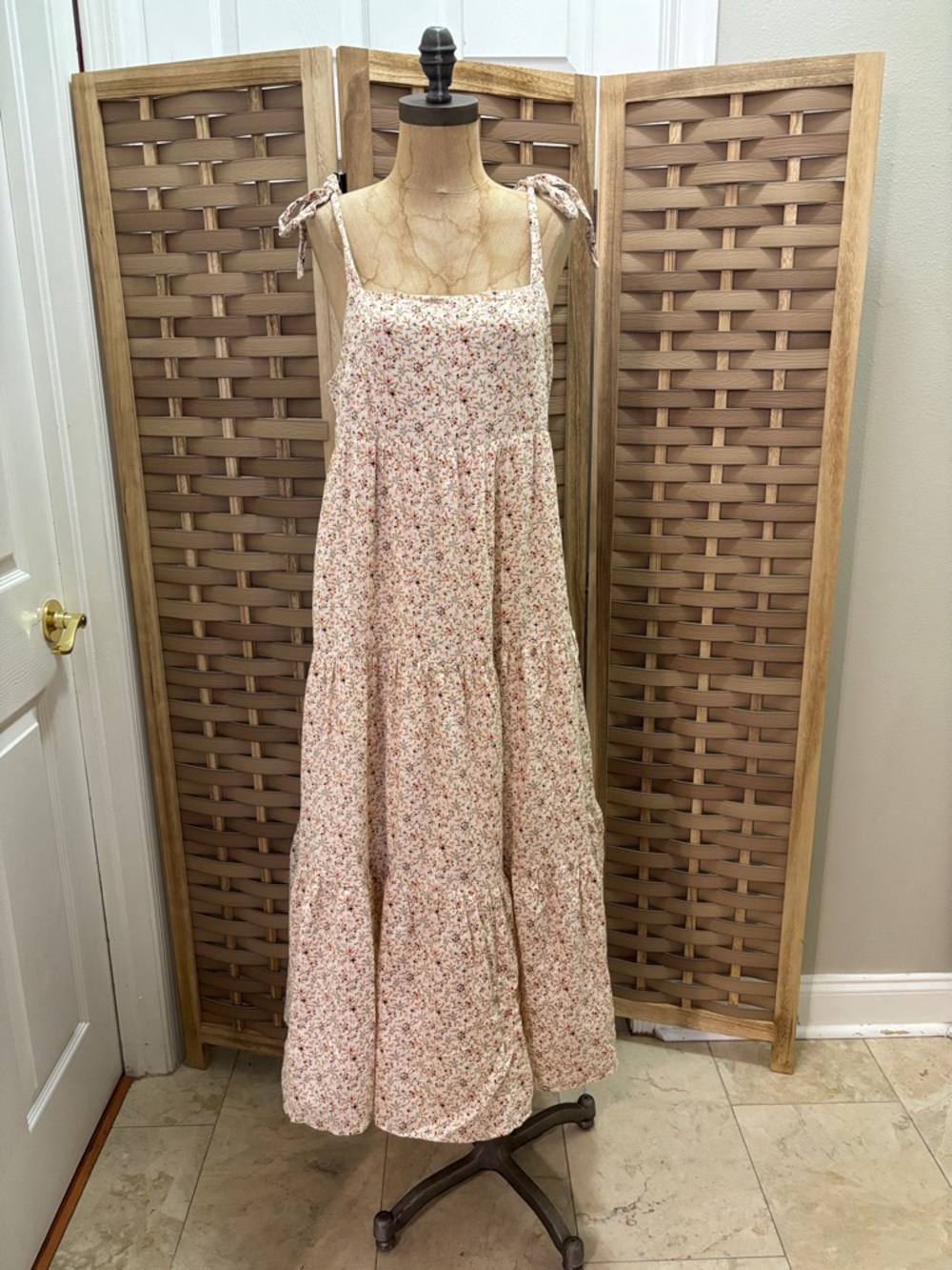 Madewell cream floral dress